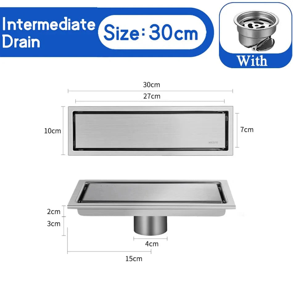 Caniveau Douche à Carreler Inox 304 Intégration Invisible – Alvéo