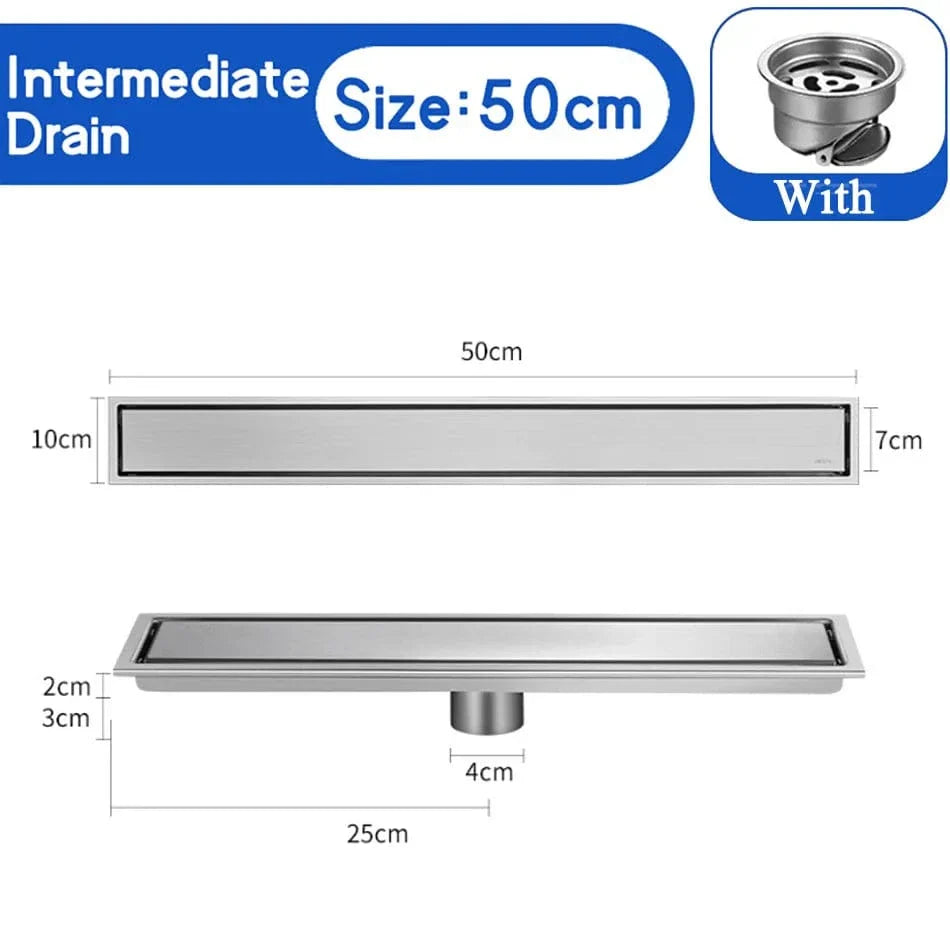 Caniveau Douche à Carreler Inox 304 Intégration Invisible – Alvéo