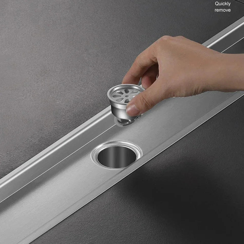 Caniveau Douche à Carreler Inox 304 Intégration Invisible – Alvéo