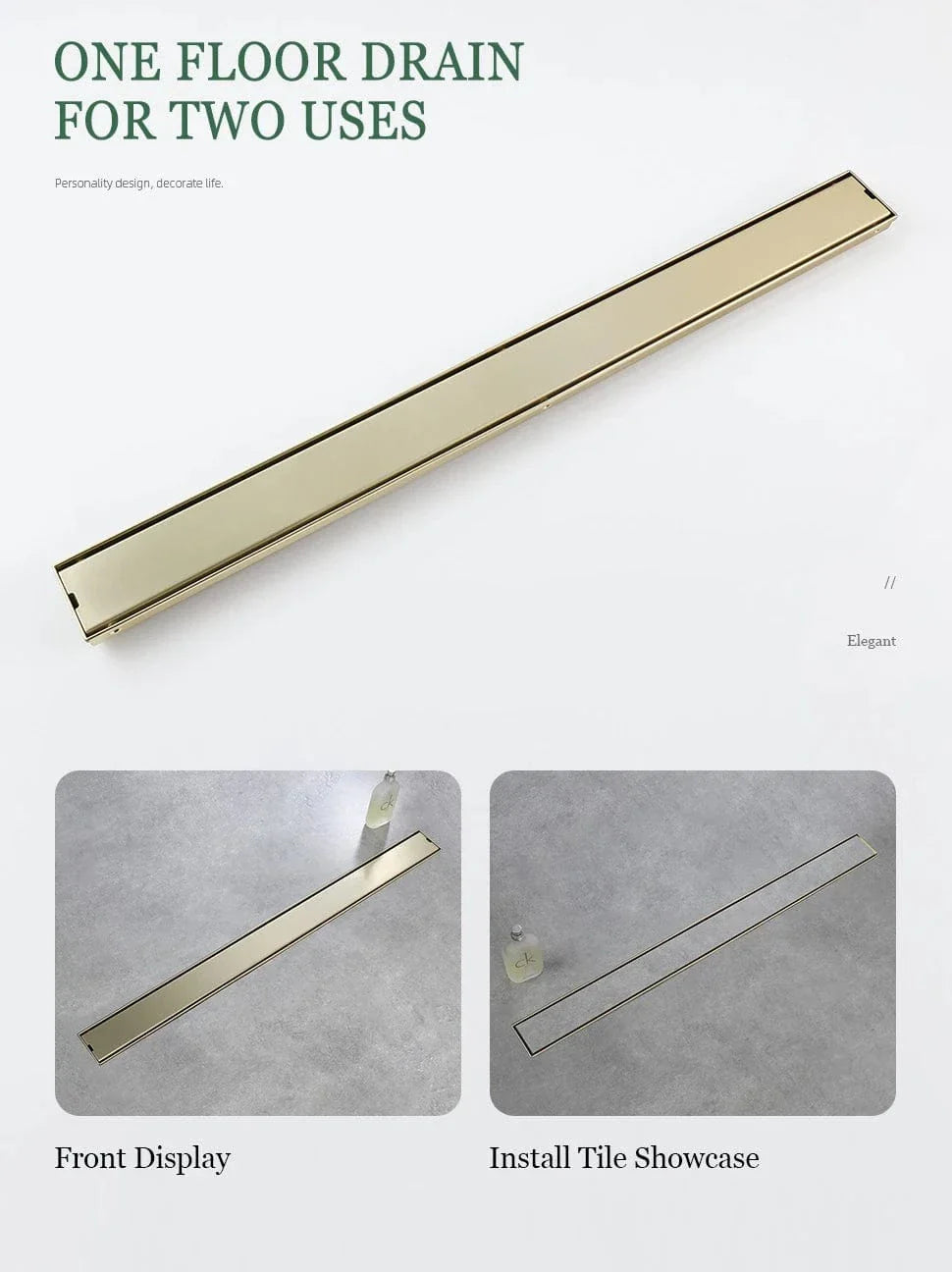 Caniveau Douche Extra-Plat Inox Brossé Spécial Douche Italienne – Alvéo
