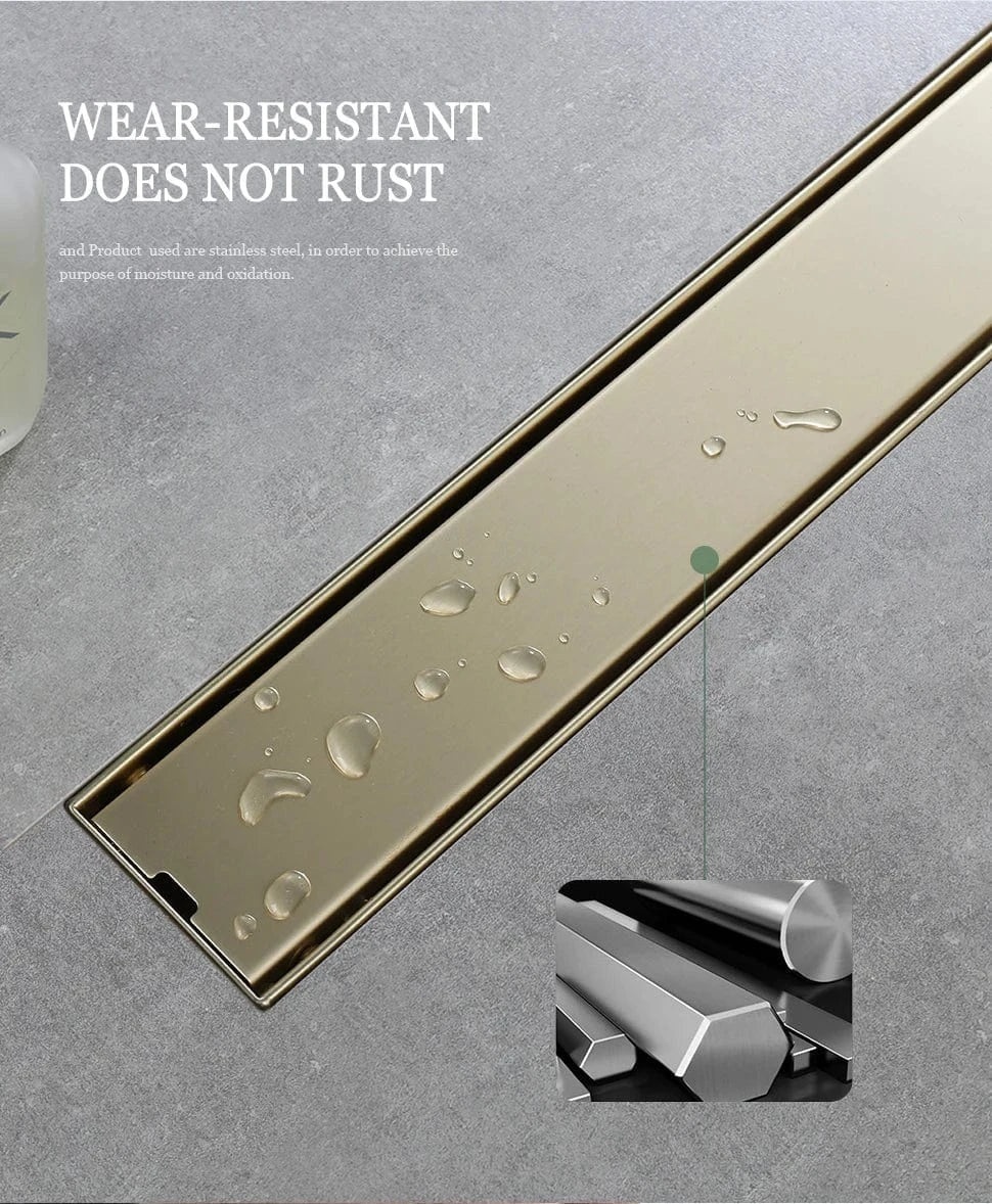 Caniveau Douche Extra-Plat Inox Brossé Spécial Douche Italienne – Alvéo