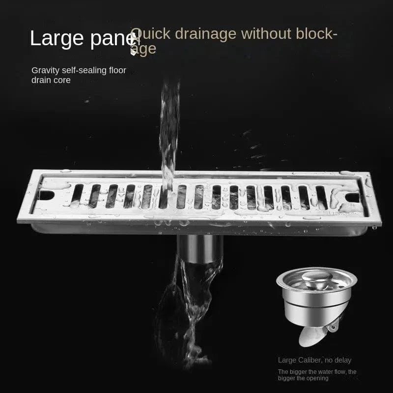 Caniveau de Douche Noir Inox 304 Longueurs 20 à 80 cm – Alvéo