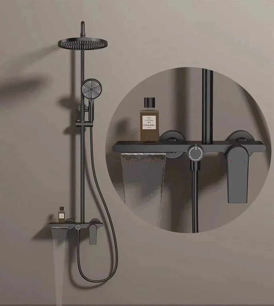 Colonne de Douche Or et Noir Design Bicolore Confort Spa – Torrenta