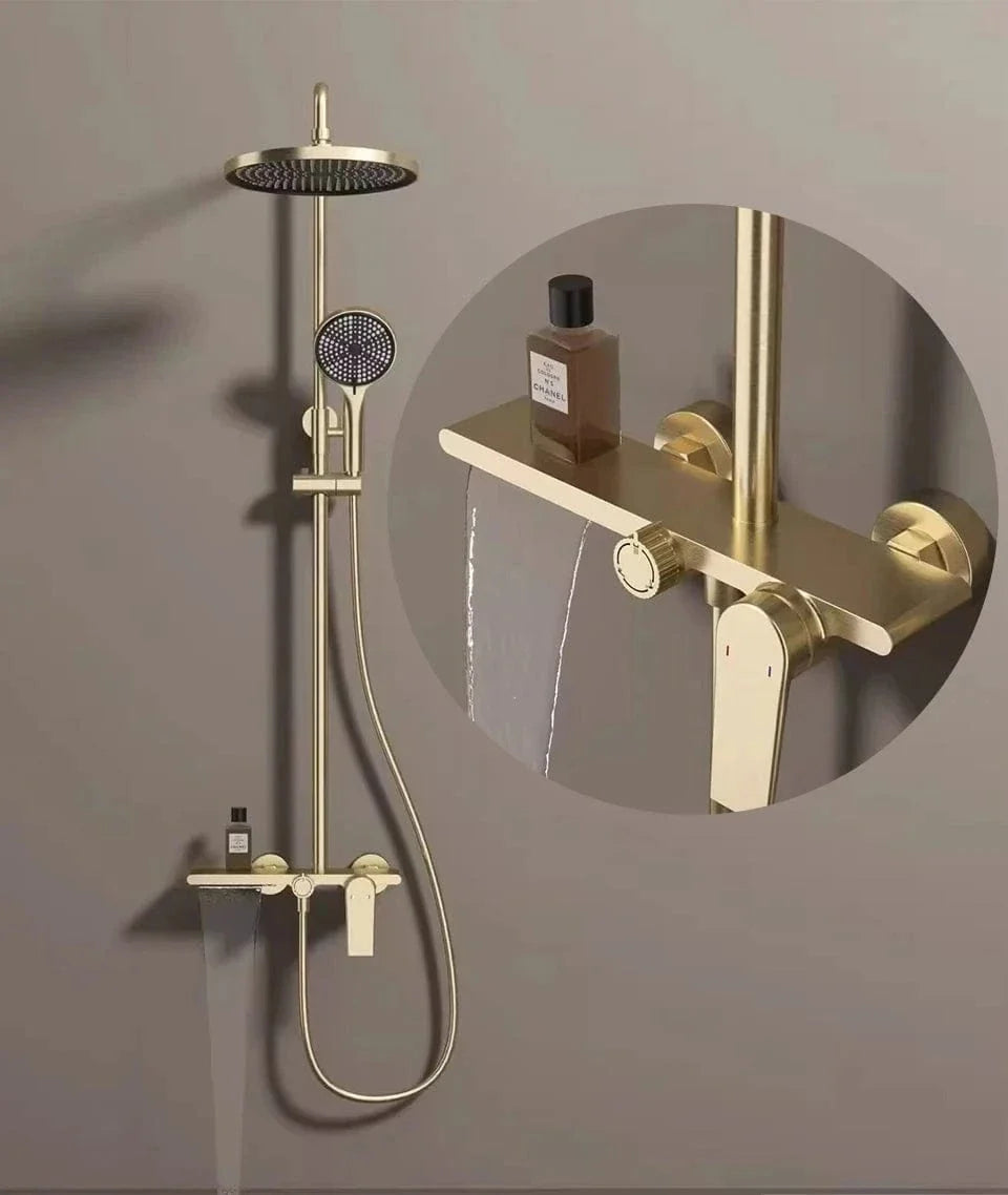 Colonne de Douche Or et Noir Design Bicolore Confort Spa – Torrenta