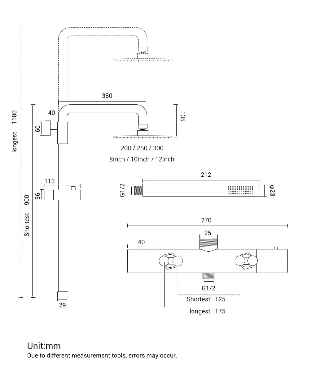 Colonne de Douche Dorée Thermostatique Température Constante – Torrenta