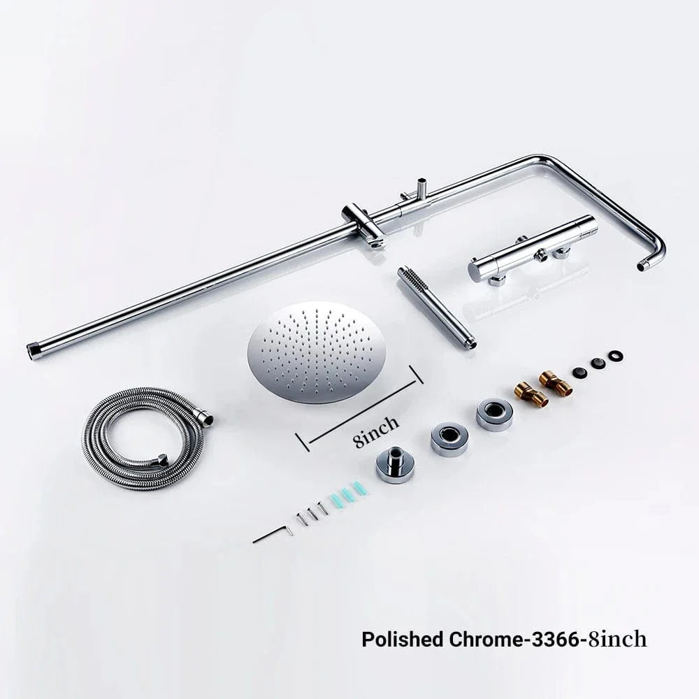 Colonne de Douche Dorée Thermostatique Température Constante – Torrenta