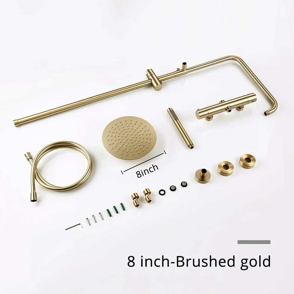 Colonne de Douche Dorée Thermostatique Température Constante – Torrenta
