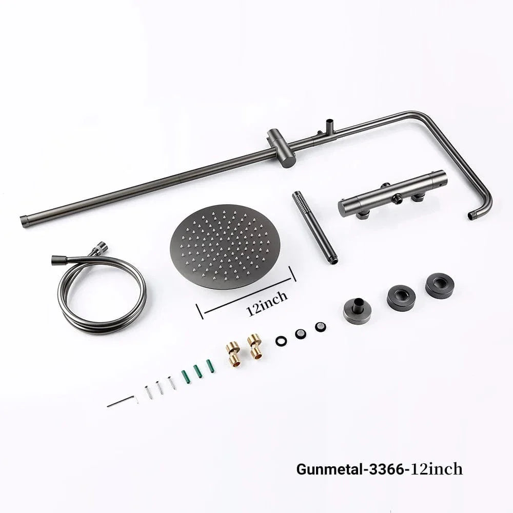 Colonne de Douche Dorée Thermostatique Température Constante – Torrenta