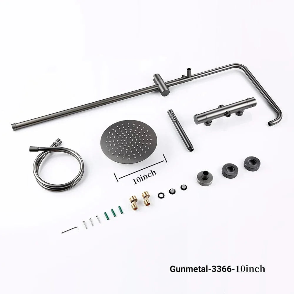 Colonne de Douche Dorée Thermostatique Température Constante – Torrenta
