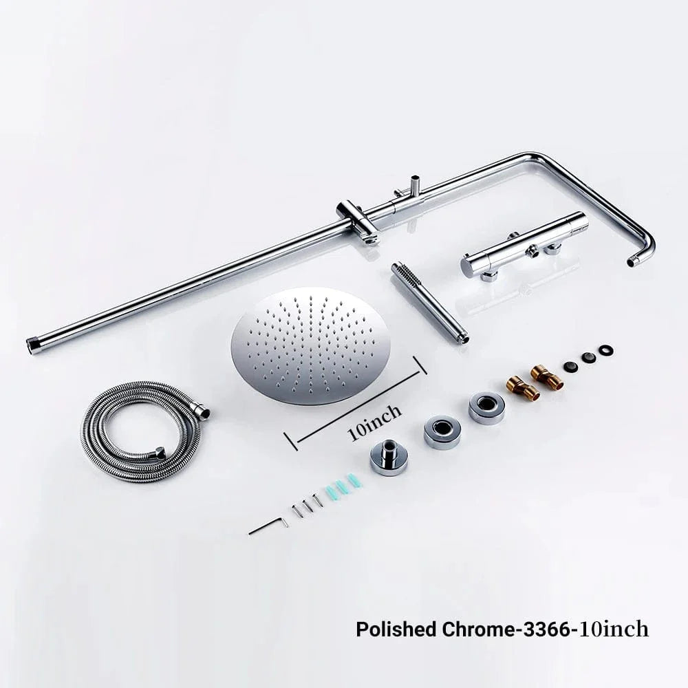Colonne de Douche Dorée Thermostatique Température Constante – Torrenta
