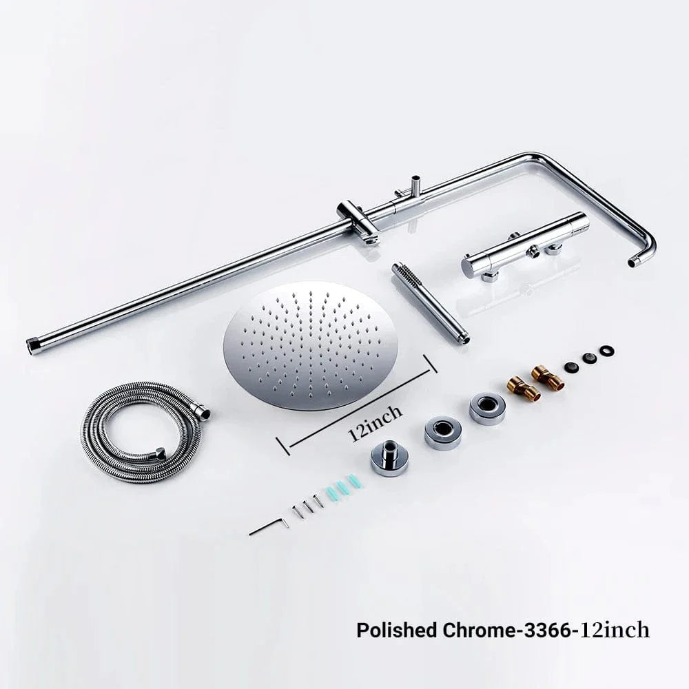 Colonne de Douche Dorée Thermostatique Température Constante – Torrenta