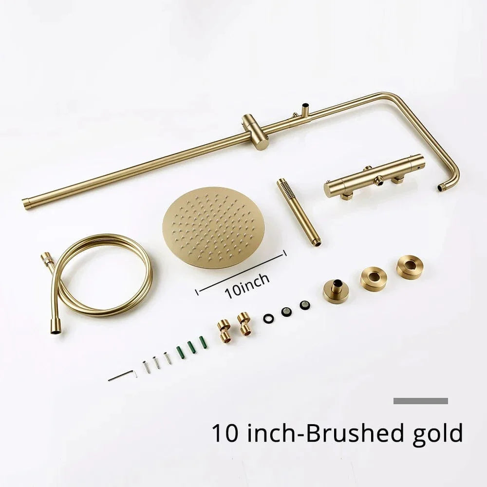 Colonne de Douche Dorée Thermostatique Température Constante – Torrenta