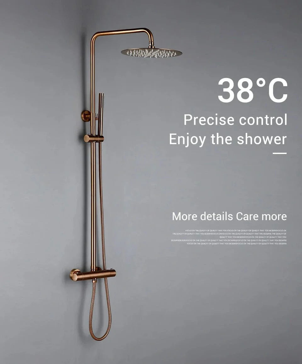 Colonne de Douche Dorée Thermostatique Température Constante – Torrenta