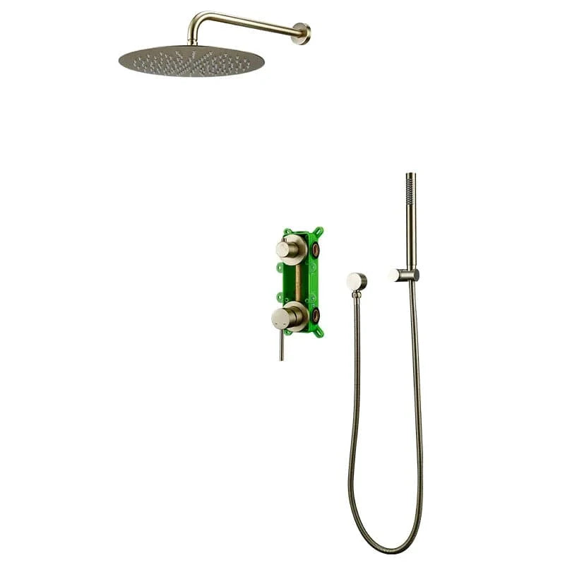 Colonne de Douche Encastrable Dorée Brossée Mur Épuré – Torrenta