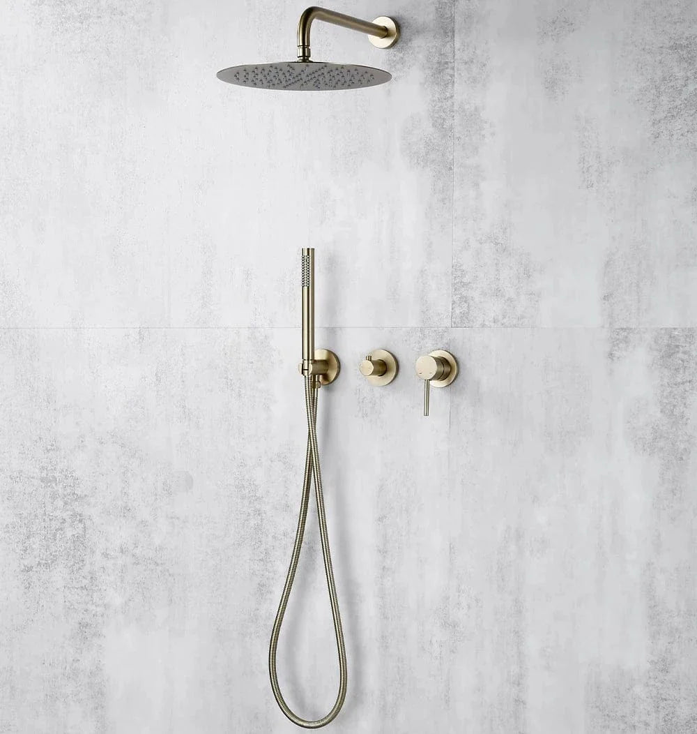 Colonne de Douche Encastrable Dorée Brossée Mur Épuré – Torrenta