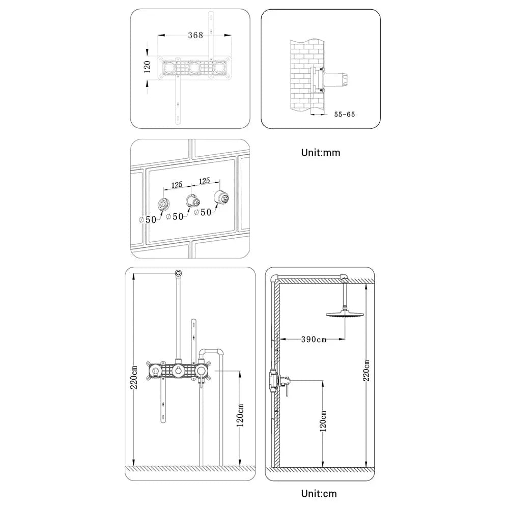 Colonne de Douche Encastrable Haut de Gamme Installation Discrète – Torrenta