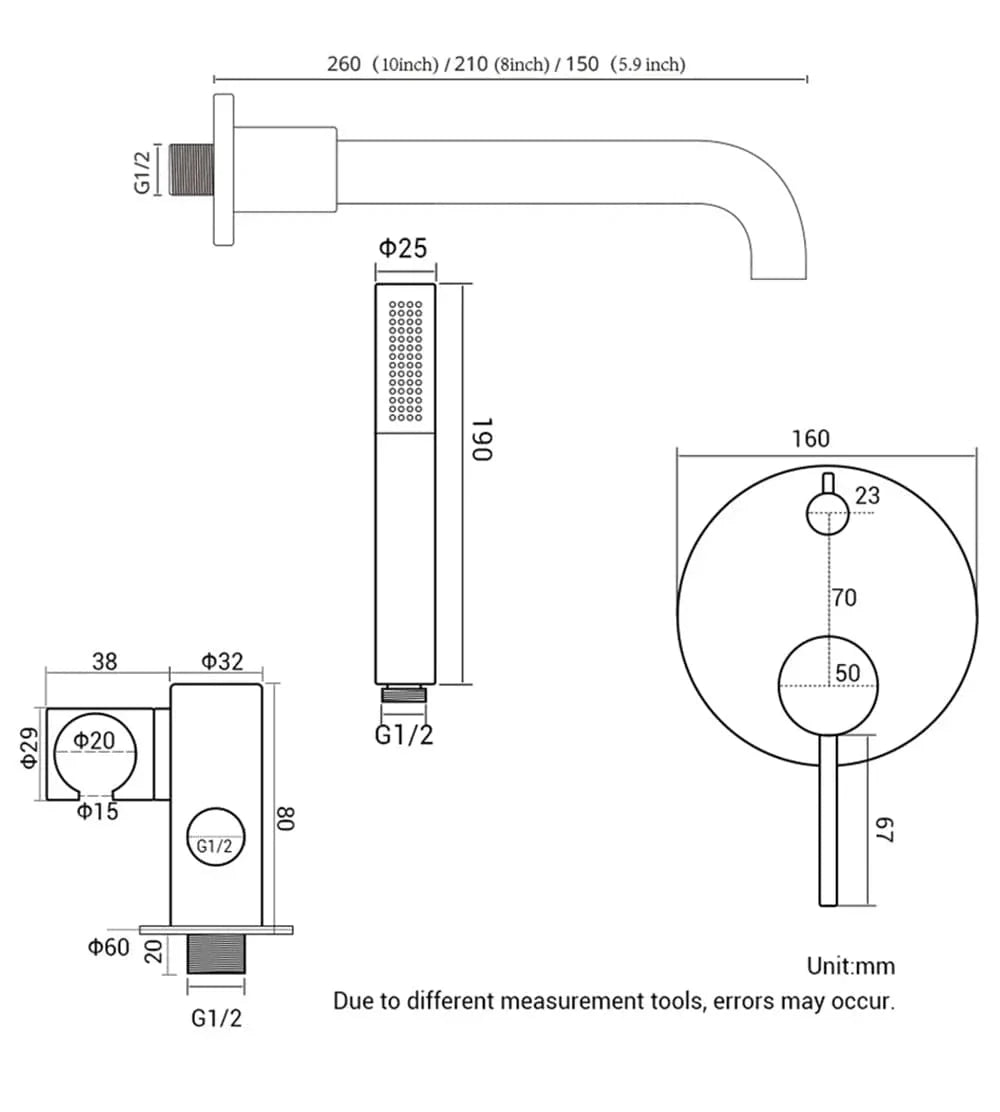 Colonne de Douche Encastrée Design Moderne Gain de Place – Torrenta