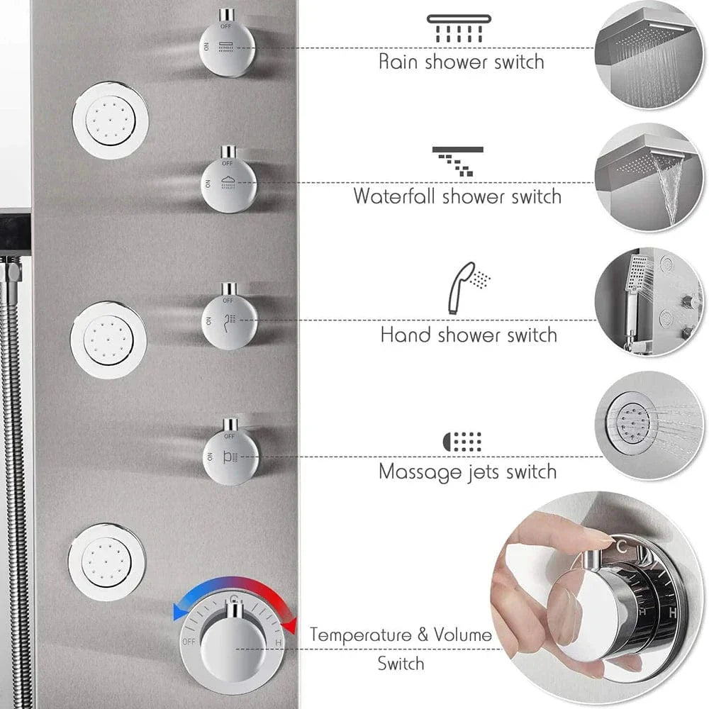 Colonne de Douche Hydromassante Thermostatique Bien-Être Quotidien – Spalys