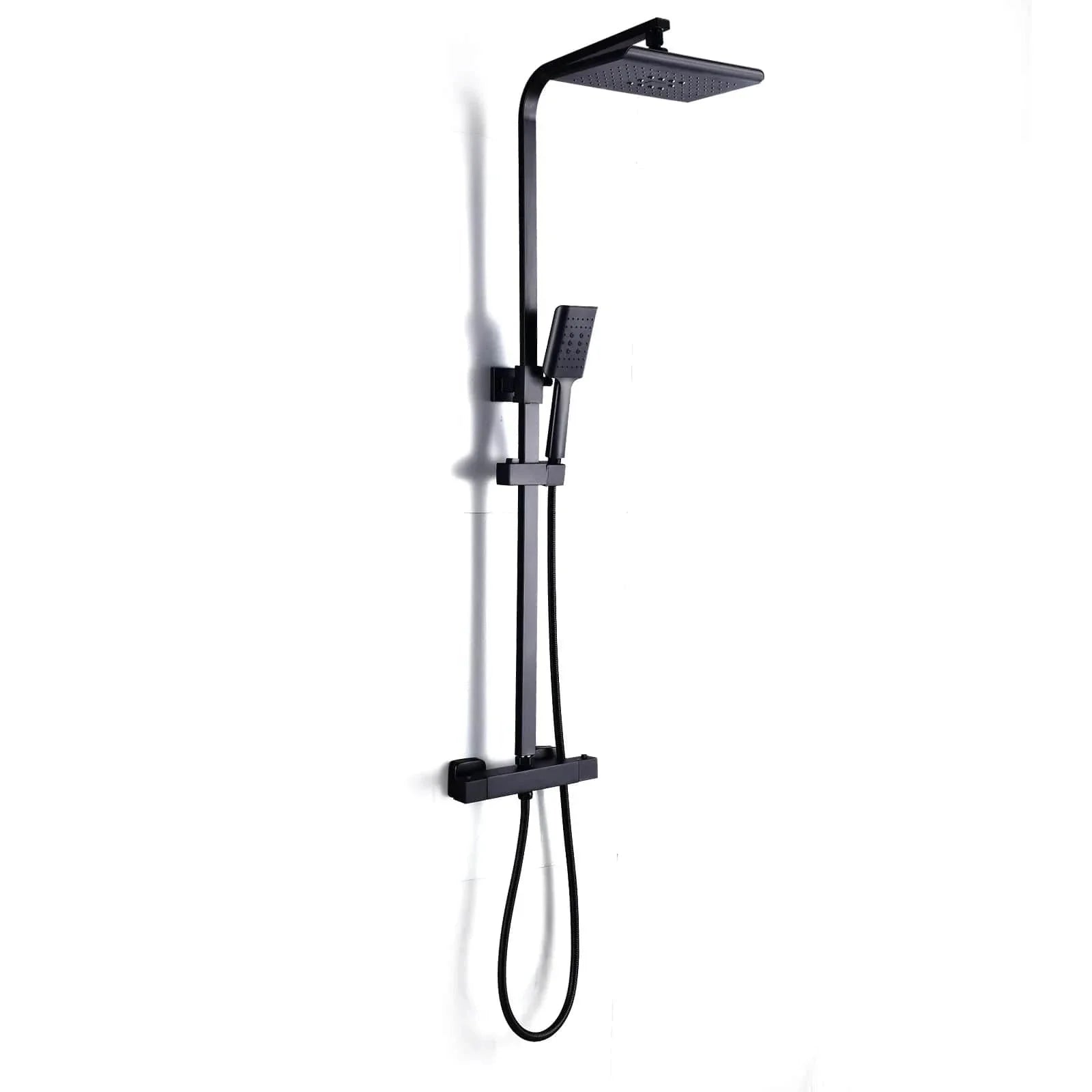 Colonne de Douche Thermostatique Carrée Noir et Blanc Anti-Brûlure – Thermya