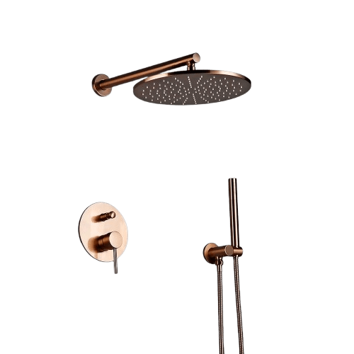 Colonne de Douche Or Rose Brossé Mitigeur Intégré Élégance Chaude – Torrenta