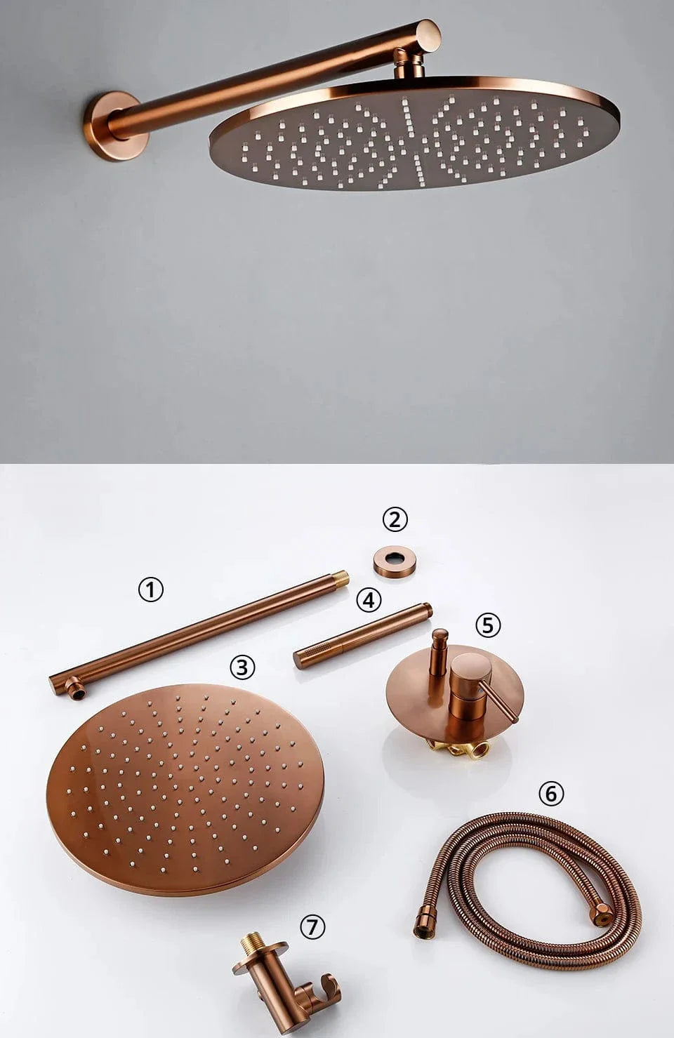 Colonne de Douche Or Rose Brossé Mitigeur Intégré Élégance Chaude – Torrenta
