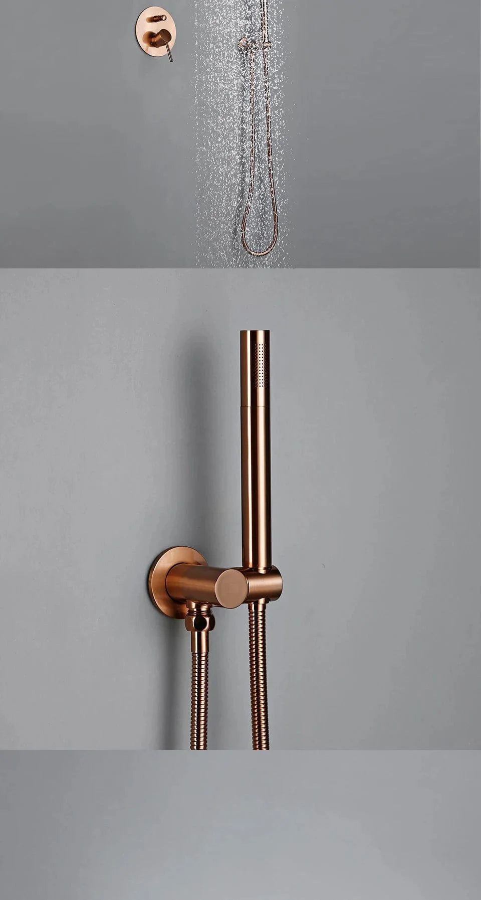 Colonne de Douche Or Rose Brossé Mitigeur Intégré Élégance Chaude – Torrenta