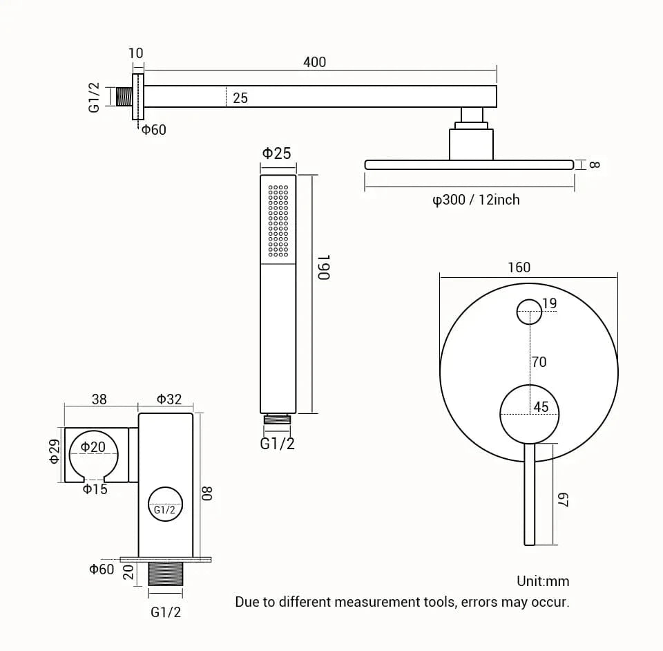 Colonne de Douche Or Rose Brossé Mitigeur Intégré Élégance Chaude – Torrenta