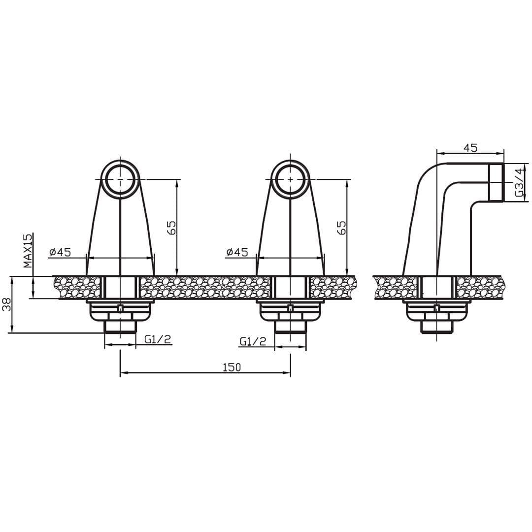 Colonnette Robinet Baignoire Laiton Compatible Toutes Marques – Vertane