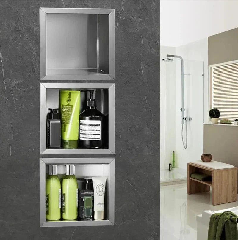 Douche avec Niche de Rangement Intégrée Salle de Bain Ordonnée – Rekta