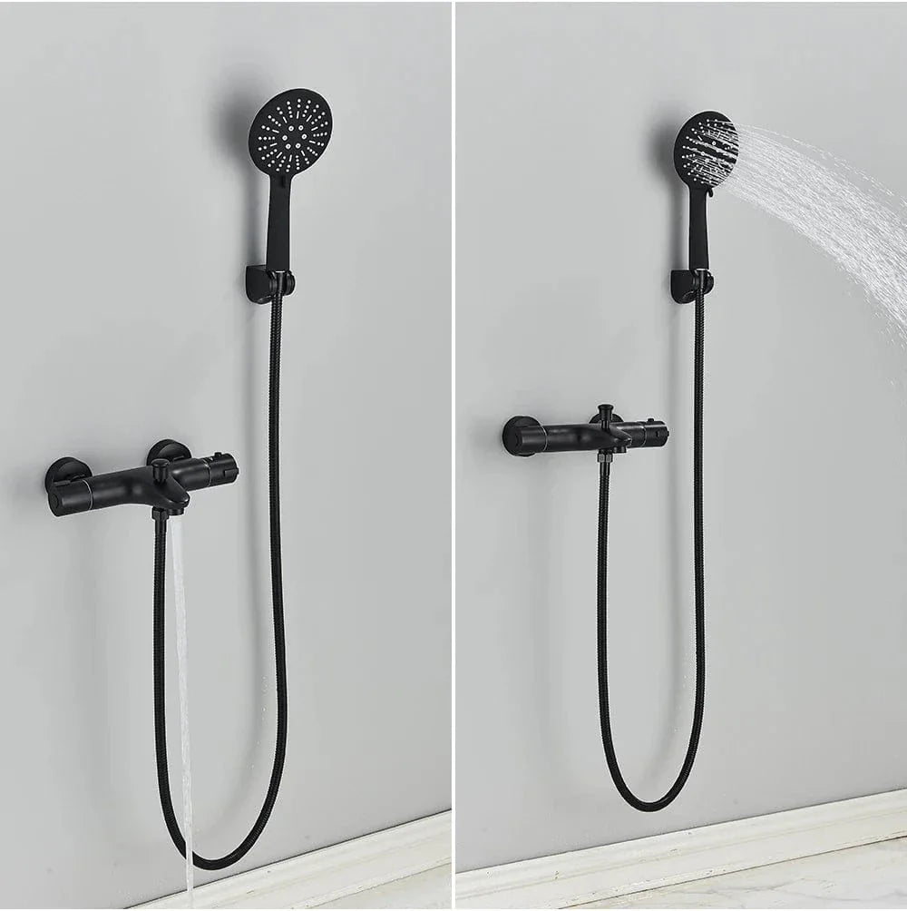 Douche Thermostatique Noir Chrome Précision et Design Contemporain – Thermya