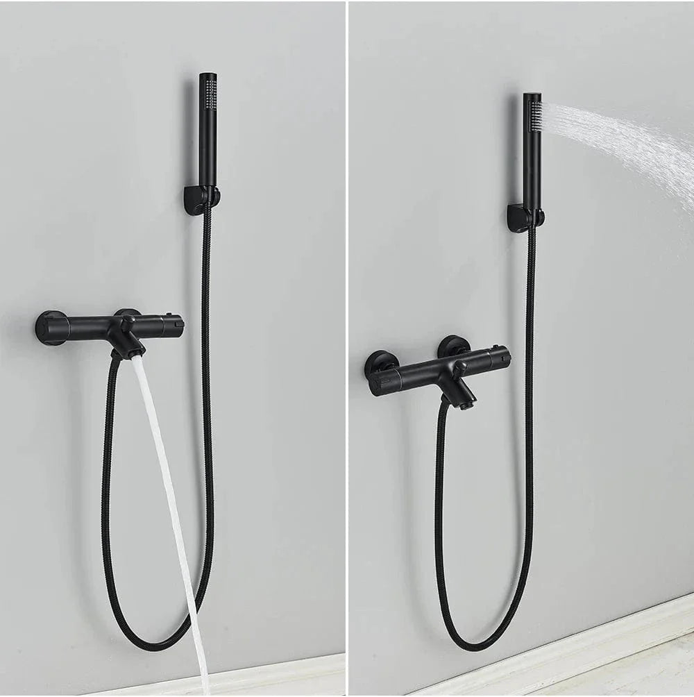 Douche Thermostatique Noir Chrome Précision et Design Contemporain – Thermya
