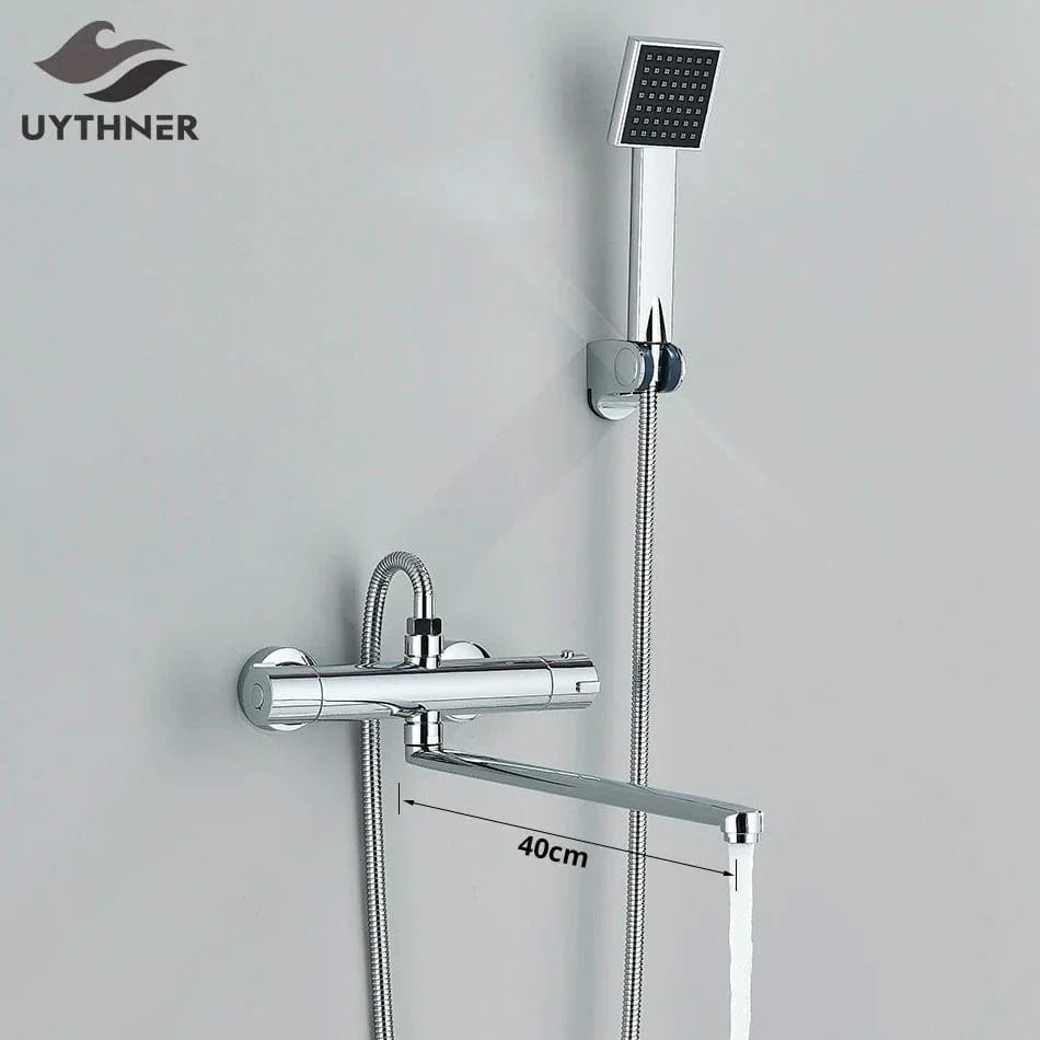 Douche Thermostatique Noir Chrome Précision et Design Contemporain – Thermya