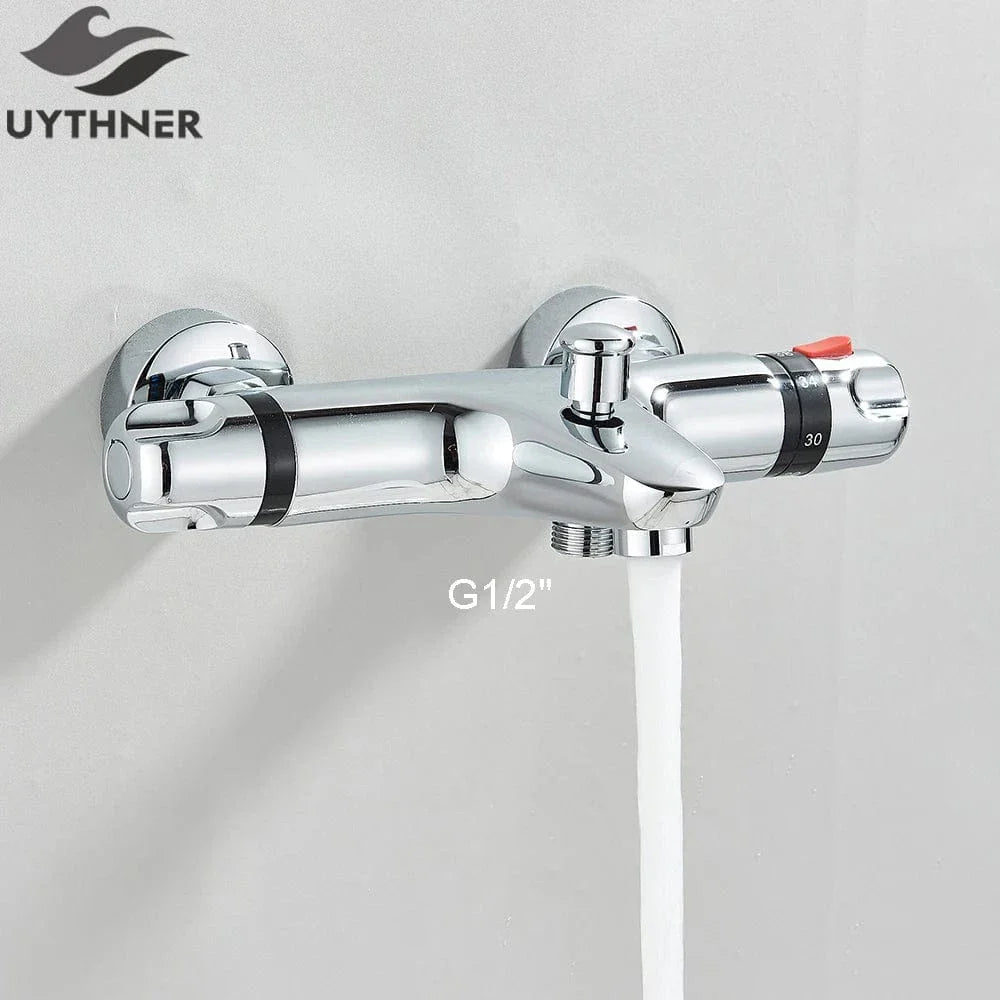 Douche Thermostatique Noir Chrome Précision et Design Contemporain – Thermya