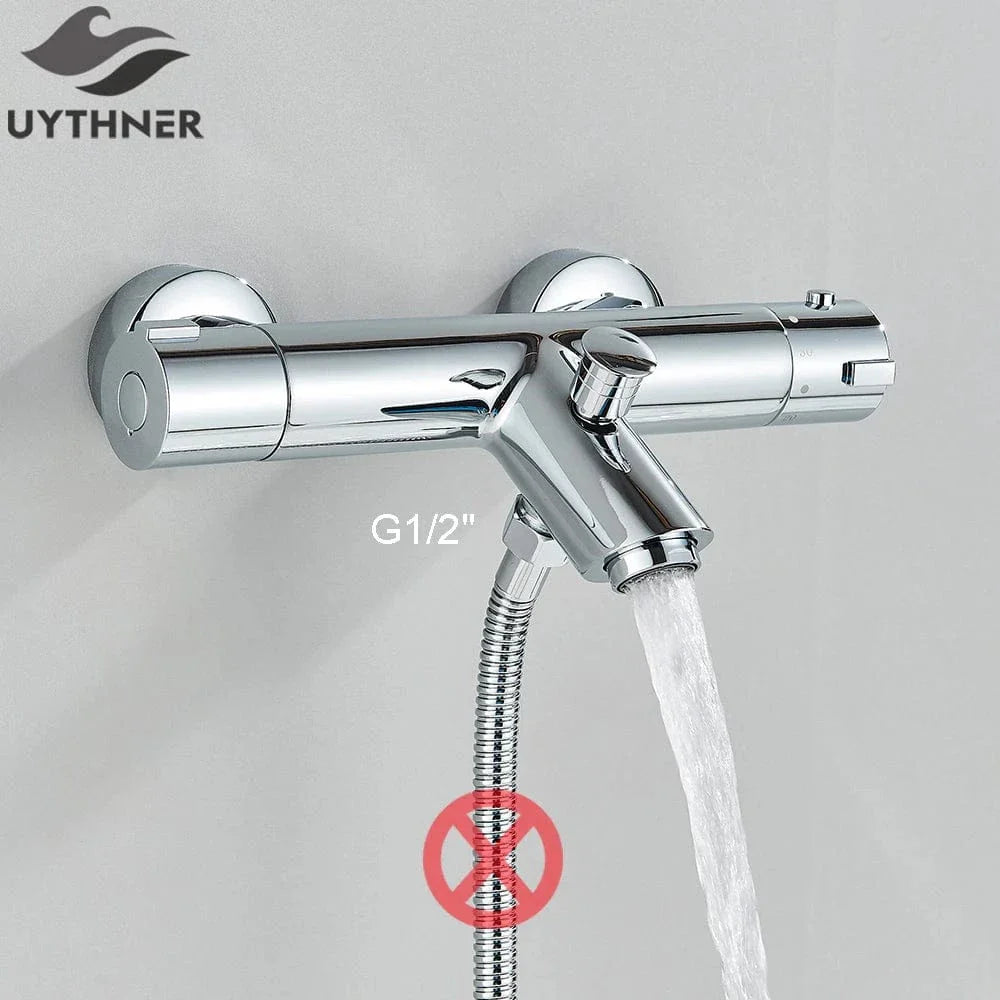 Douche Thermostatique Noir Chrome Précision et Design Contemporain – Thermya