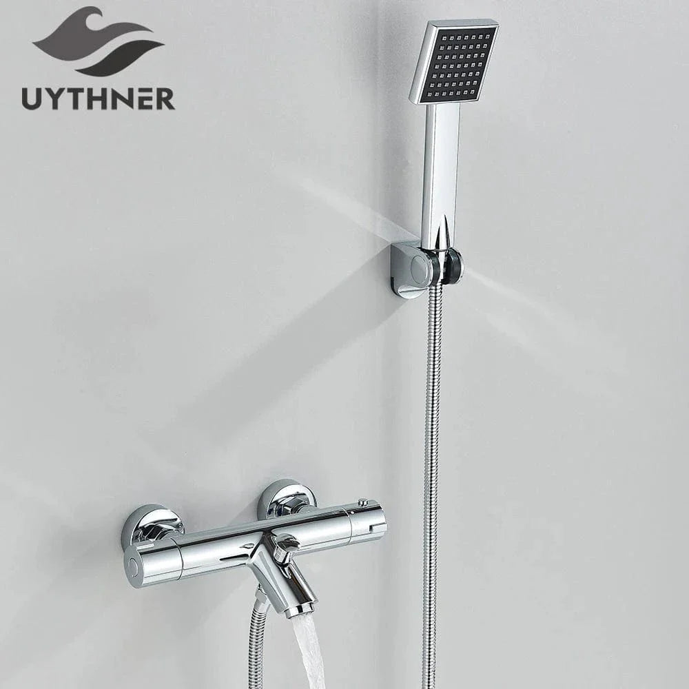 Douche Thermostatique Noir Chrome Précision et Design Contemporain – Thermya