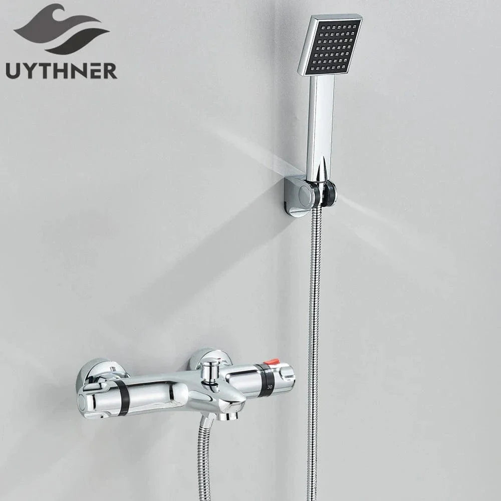 Douche Thermostatique Noir Chrome Précision et Design Contemporain – Thermya