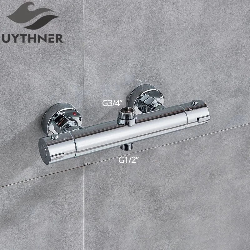 Douche Thermostatique Noir Chrome Précision et Design Contemporain – Thermya