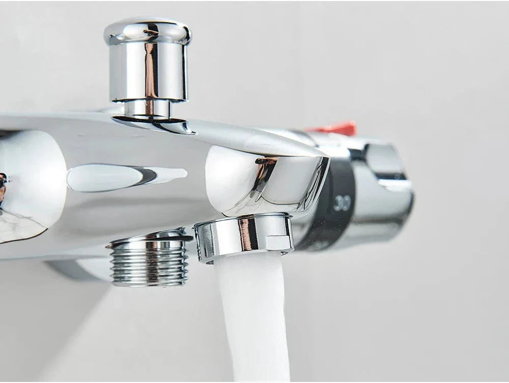 Douche Thermostatique Noir Chrome Précision et Design Contemporain – Thermya