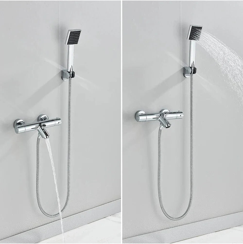 Douche Thermostatique Noir Chrome Précision et Design Contemporain – Thermya