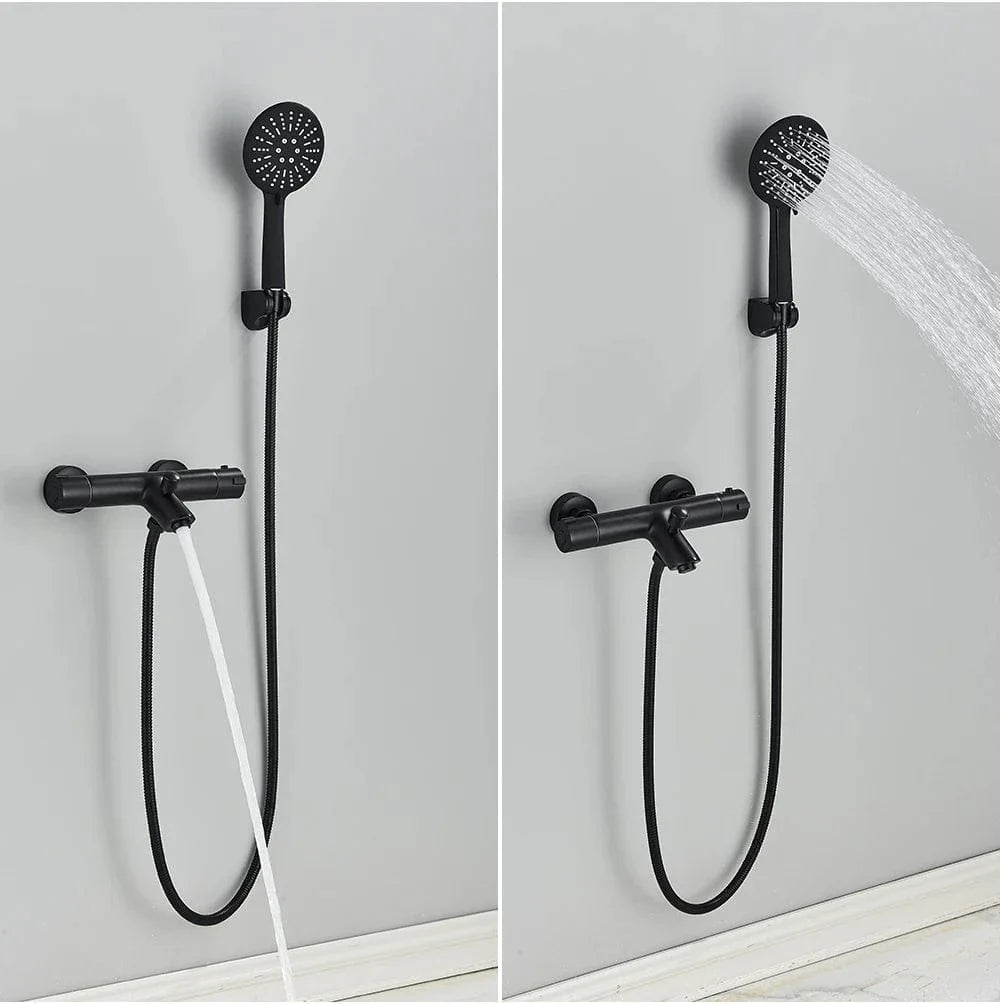 Douche Thermostatique Noir Chrome Précision et Design Contemporain – Thermya