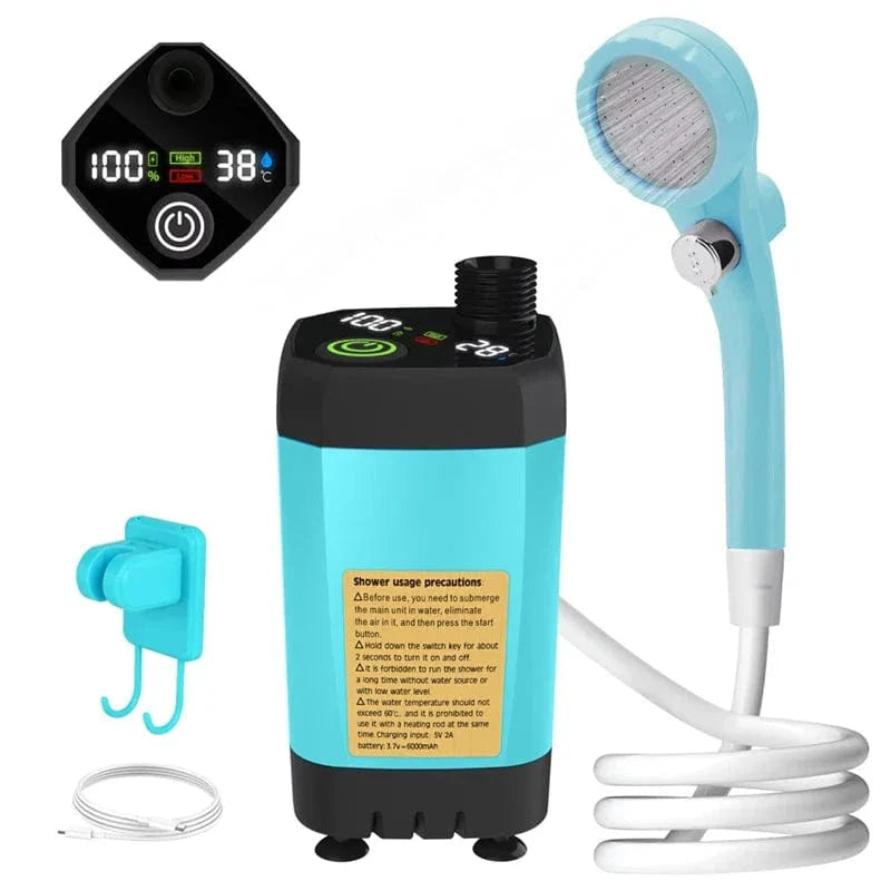 Douchette Camping Portable Rechargeable Pompe et Affichage Grande Autonomie – Nomadis