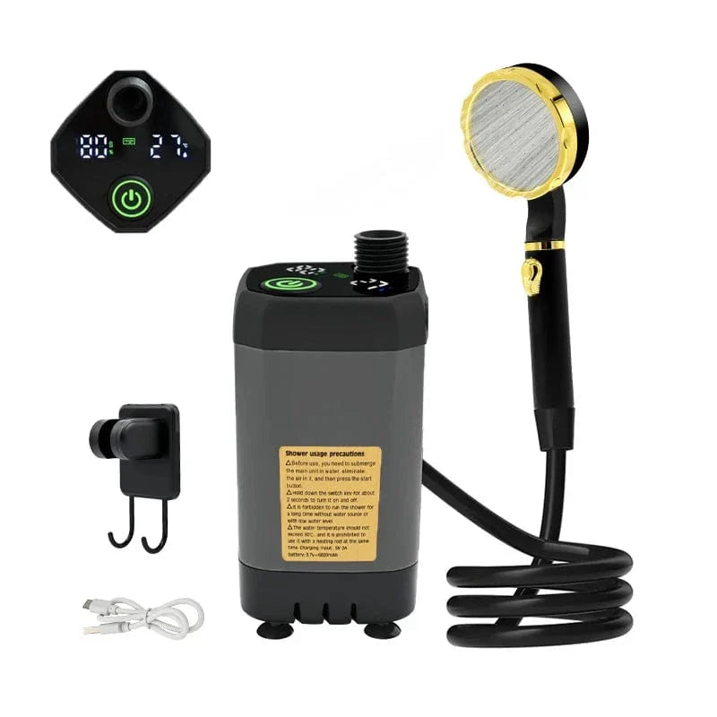 Douchette Camping Portable Rechargeable Pompe et Affichage Grande Autonomie – Nomadis