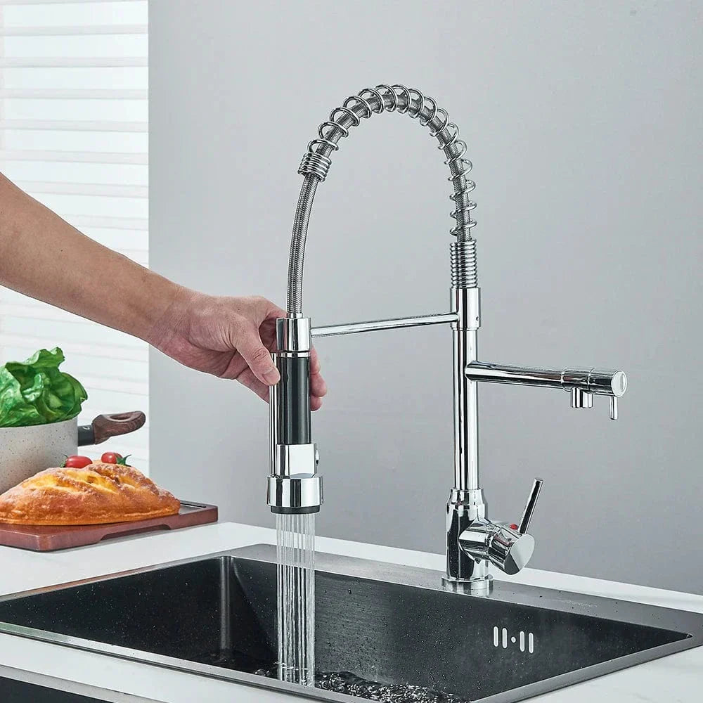 Douchette Cuisine Professionnelle Laiton Chromé Débit Puissant – Fornéa