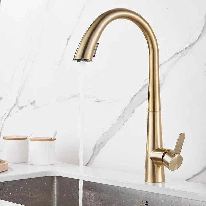 Douchette Évier Cuisine Or Brossé Design Épuré Cuisine Moderne – Fornéa