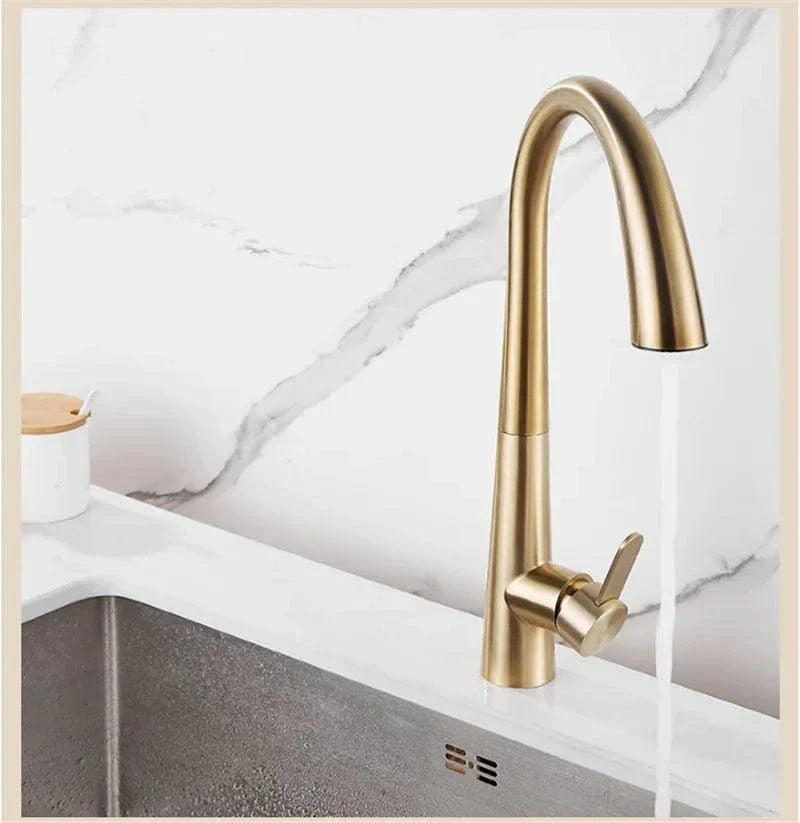 Douchette Évier Cuisine Or Brossé Design Épuré Cuisine Moderne – Fornéa