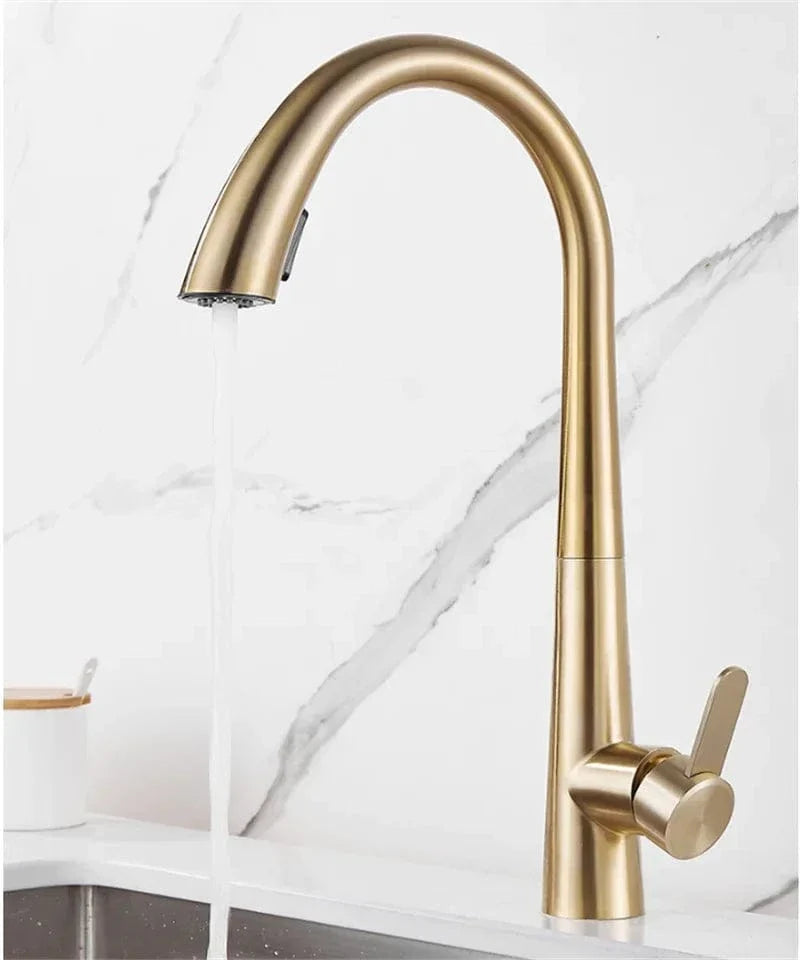 Douchette Évier Cuisine Or Brossé Design Épuré Cuisine Moderne – Fornéa