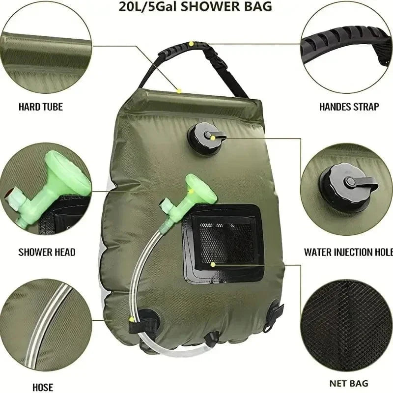 Douchette Extérieure Solaire 20L Eau Chaude Sans Électricité – Nomadis