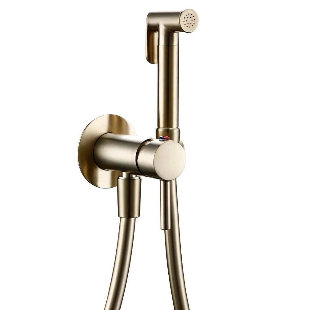 Douchette Bidet WC Mitigeur Mural Laiton Doré Brossé Hygiène Raffinée – Purelia