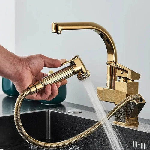 Douchette Mitigeur Cuisine Laiton Doré Élégance Durable – Fornéa