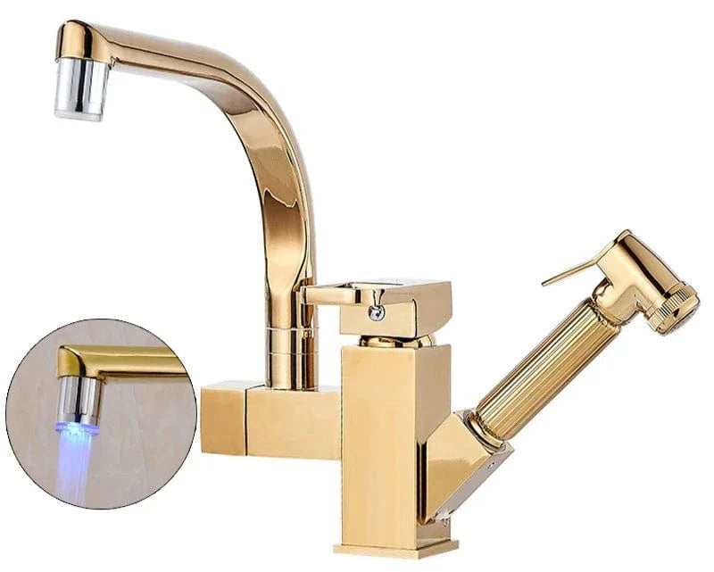 Douchette Mitigeur Cuisine Laiton Doré Élégance Durable – Fornéa